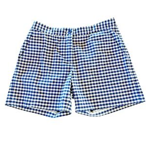 J McLaughlin Womens Shorts Size 2 Blue White Gingham